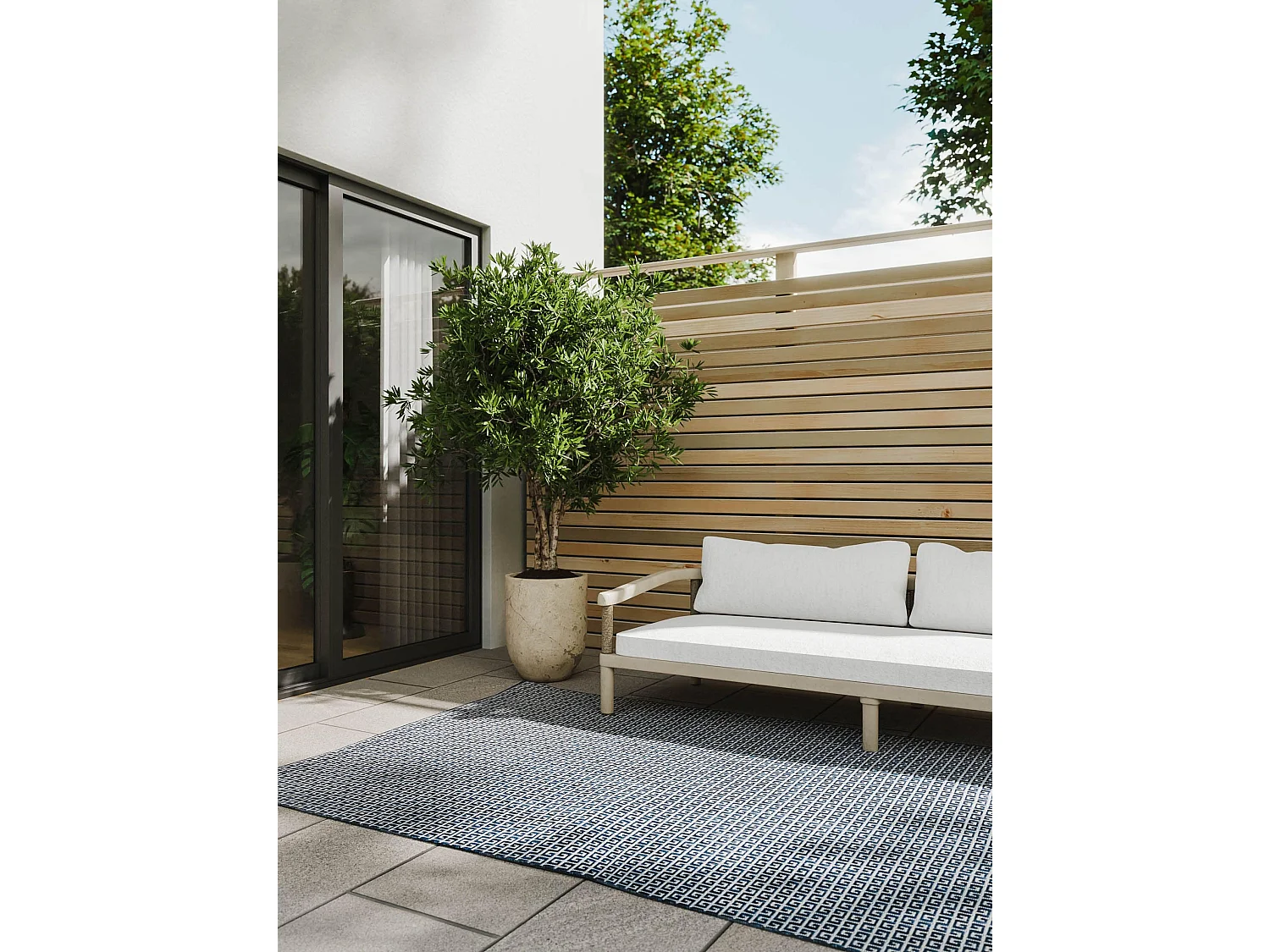 Tapis d'extérieur & intérieur Lou Bleu 300x400 cm