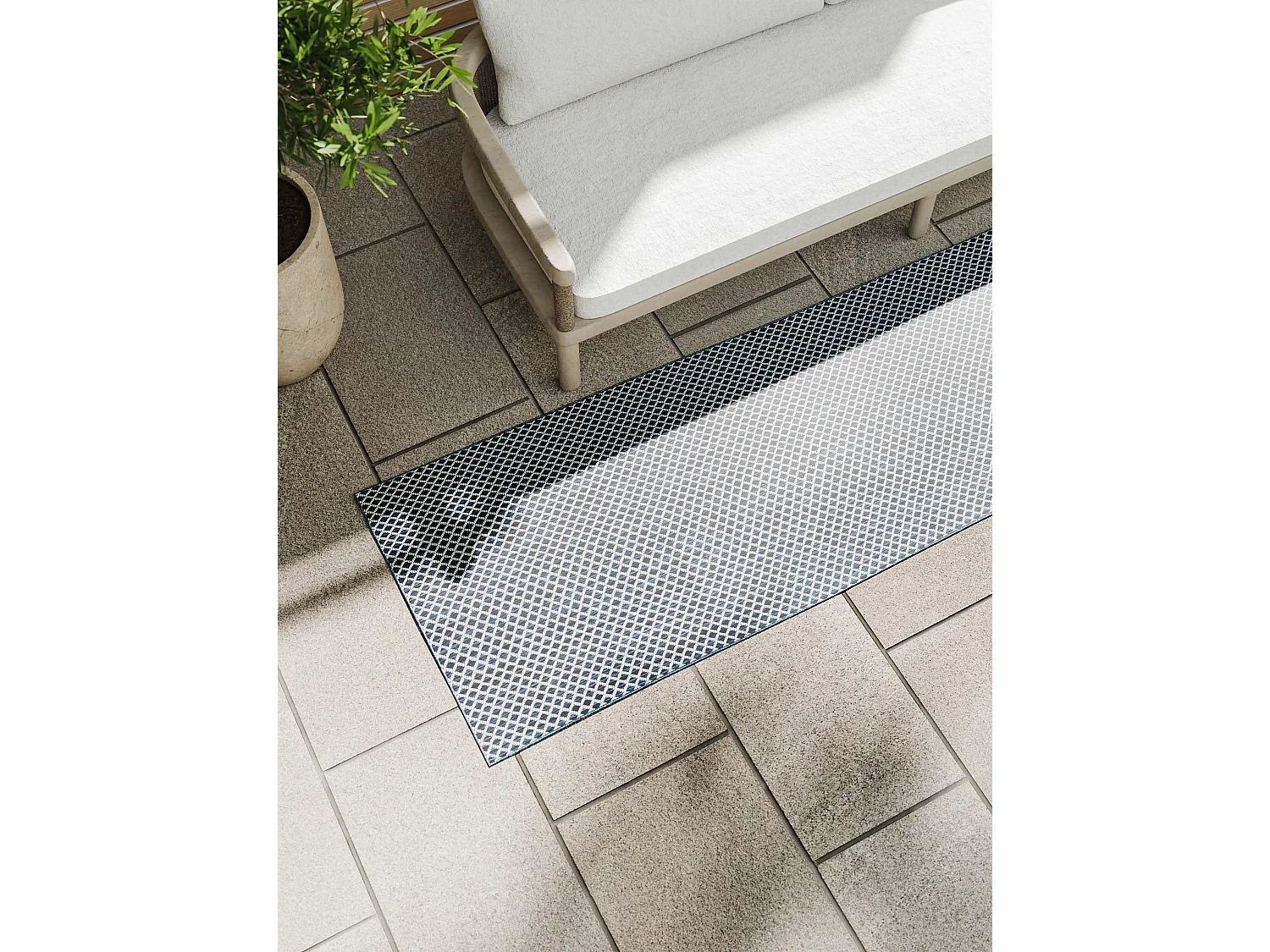 Tapis d'extérieur & intérieur Lou Bleu 80x300 cm