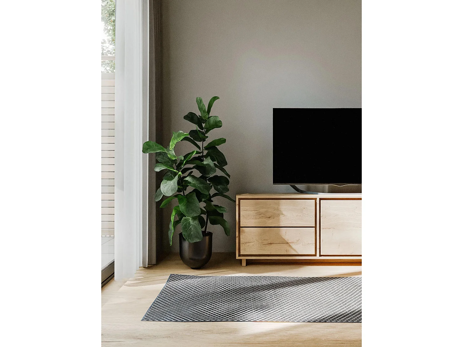 Tapis d'extérieur & intérieur Lou Bleu 80x300 cm