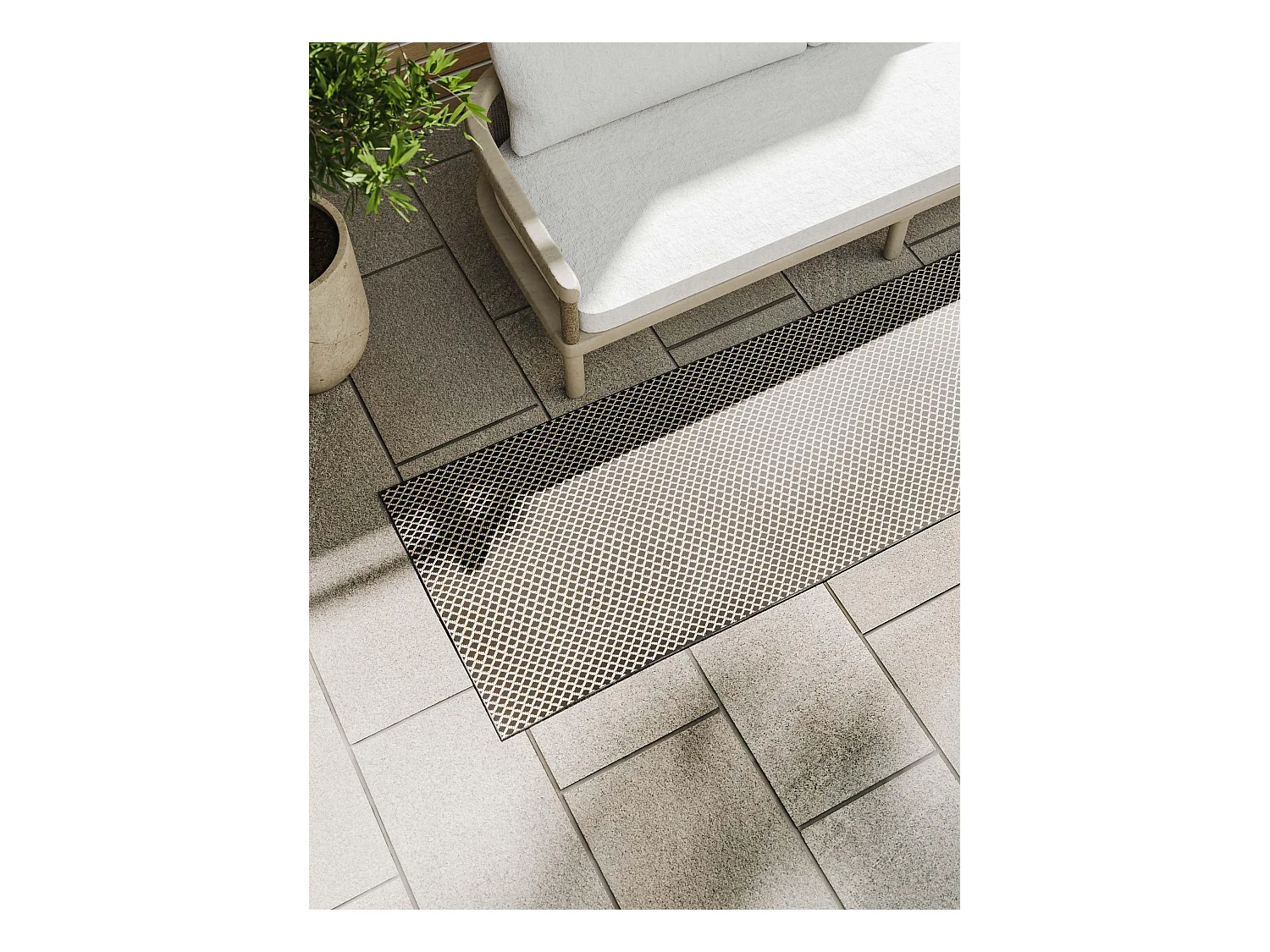 Tapis d'extérieur & intérieur Lou Noir 70x200 cm