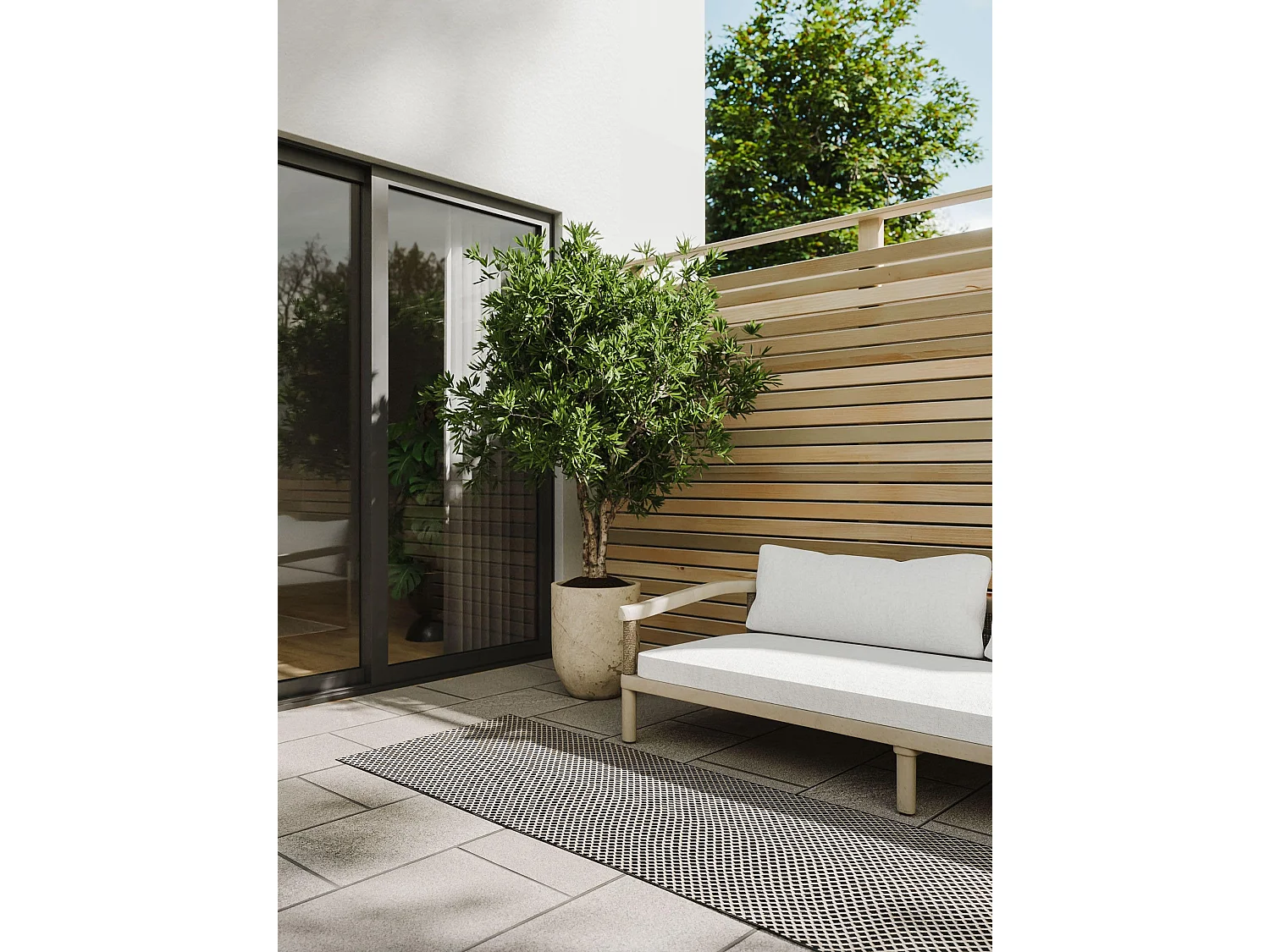 Tapis d'extérieur & intérieur Lou Noir 70x200 cm