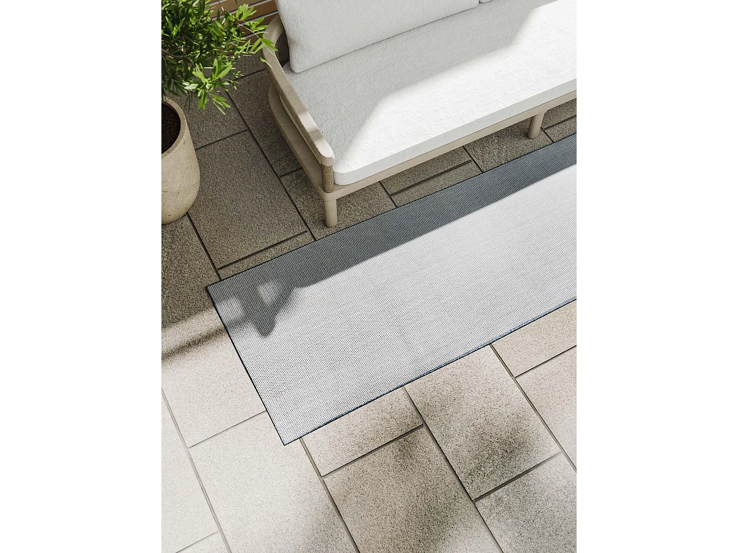 Tapis d'extérieur & intérieur Lou Bleu 70x200 cm