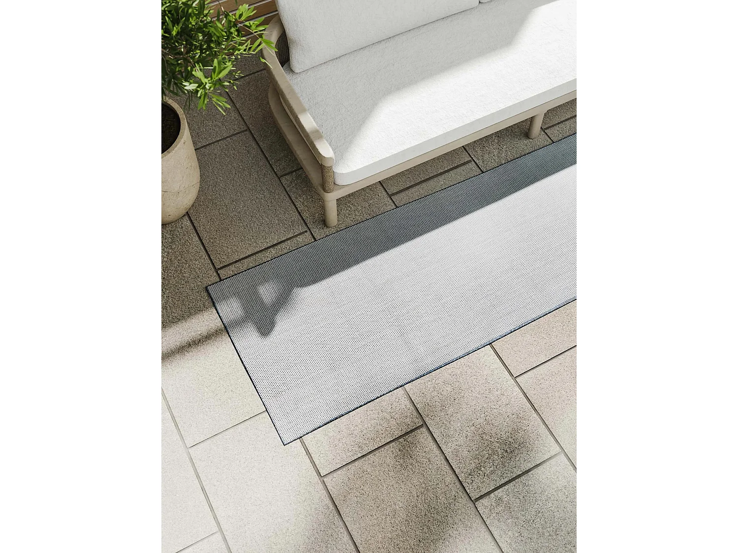 Tapis d'extérieur & intérieur Lou Bleu 70x200 cm