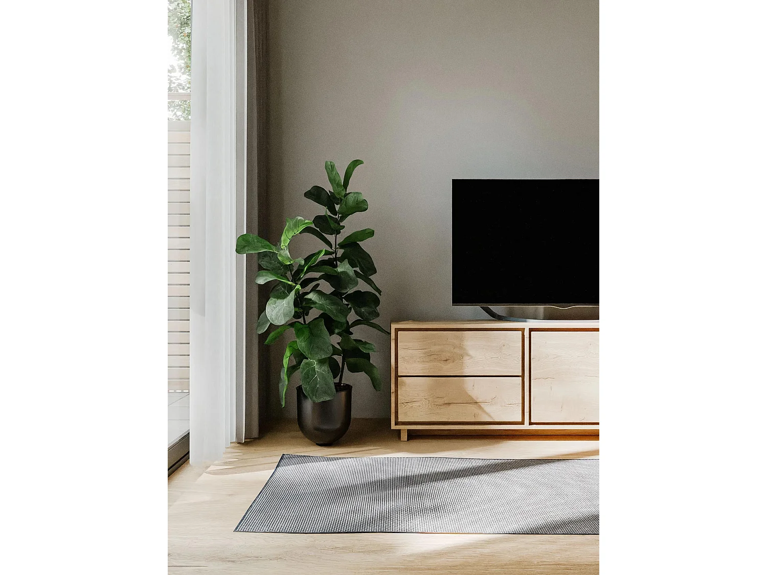 Tapis d'extérieur & intérieur Lou Bleu 70x200 cm