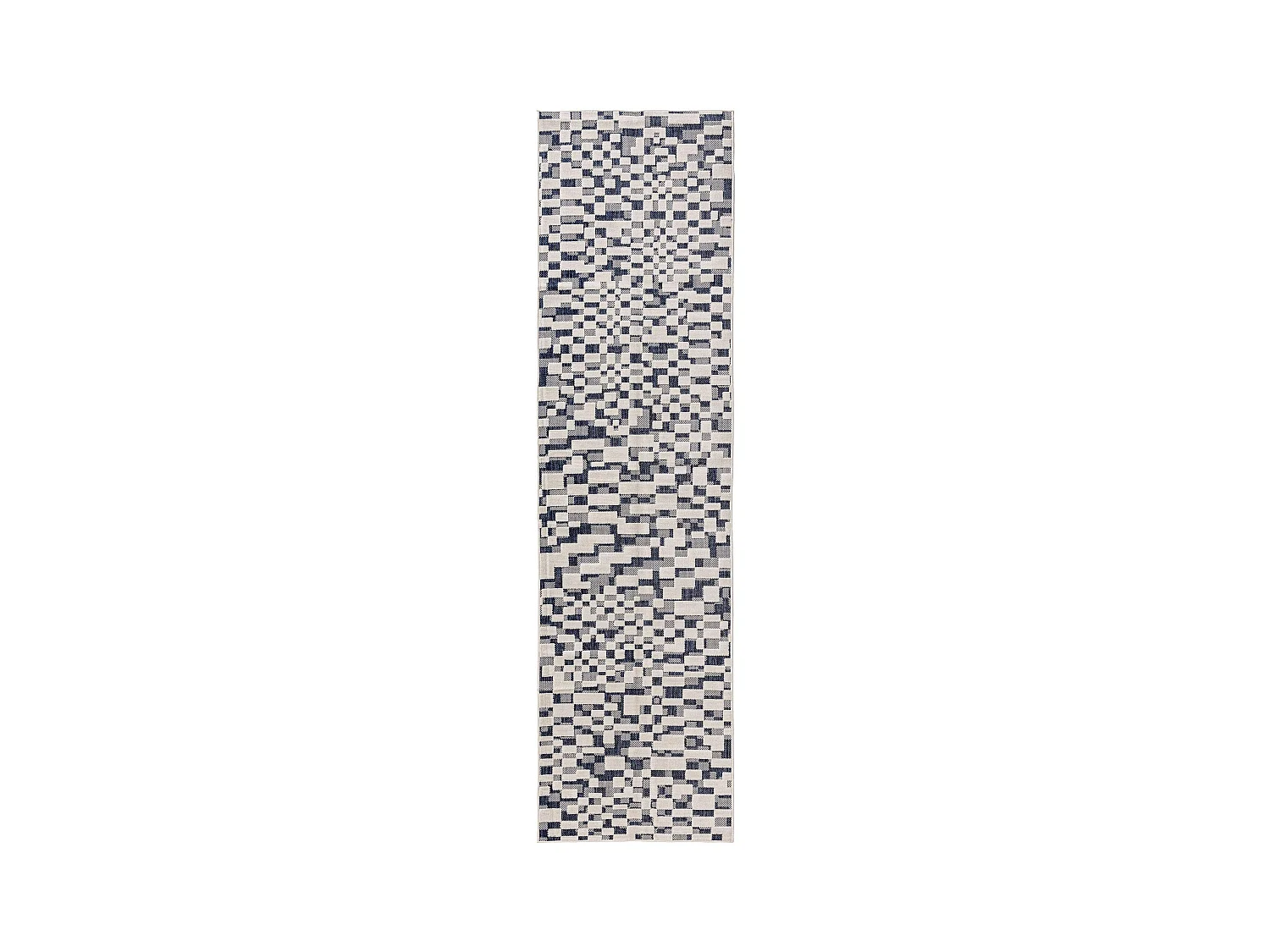 Tapis d'extérieur & intérieur Kaleo Bleu/Blanc 80x300 cm
