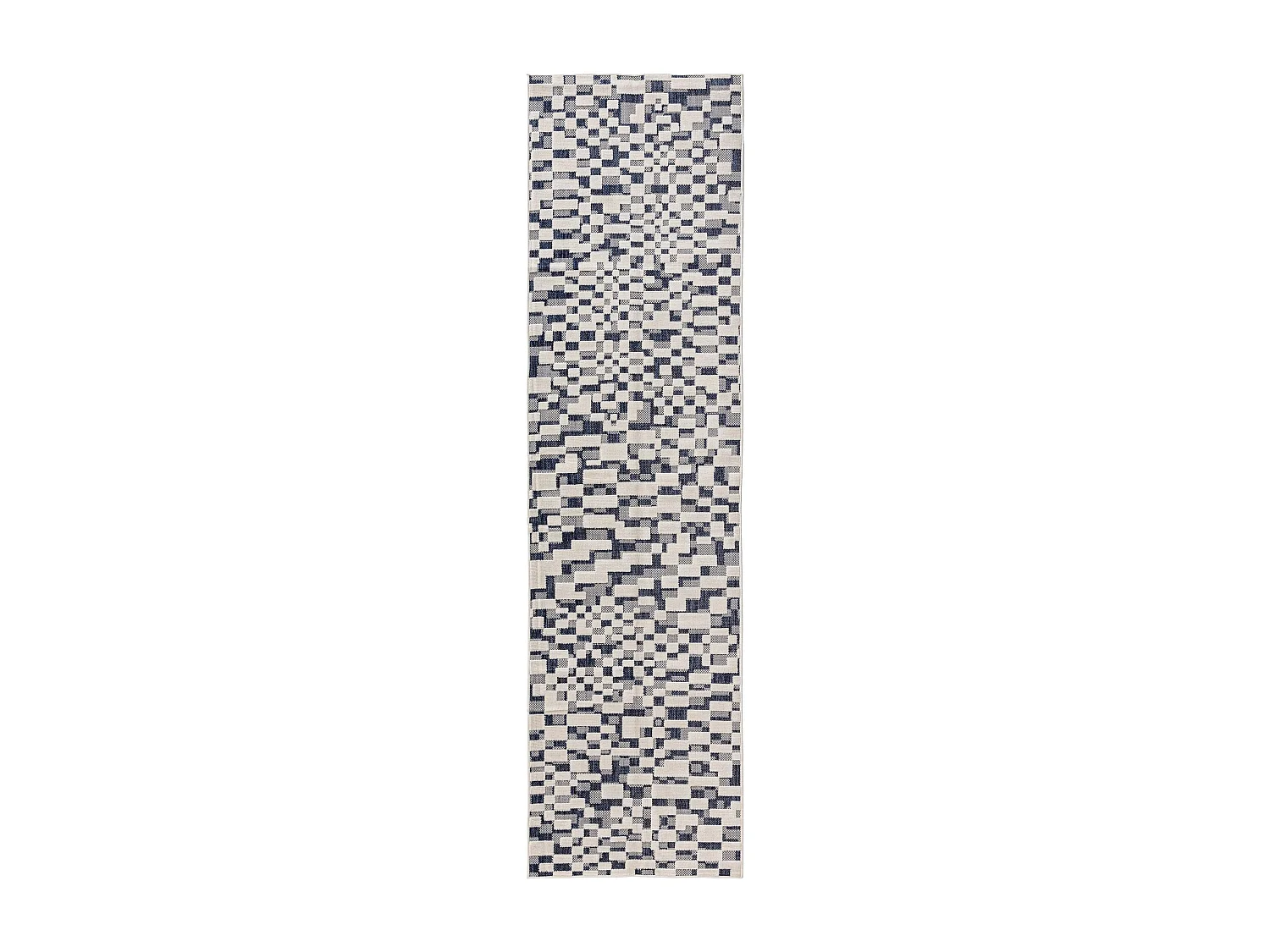 Tapis d'extérieur & intérieur Kaleo Bleu/Blanc 80x300 cm
