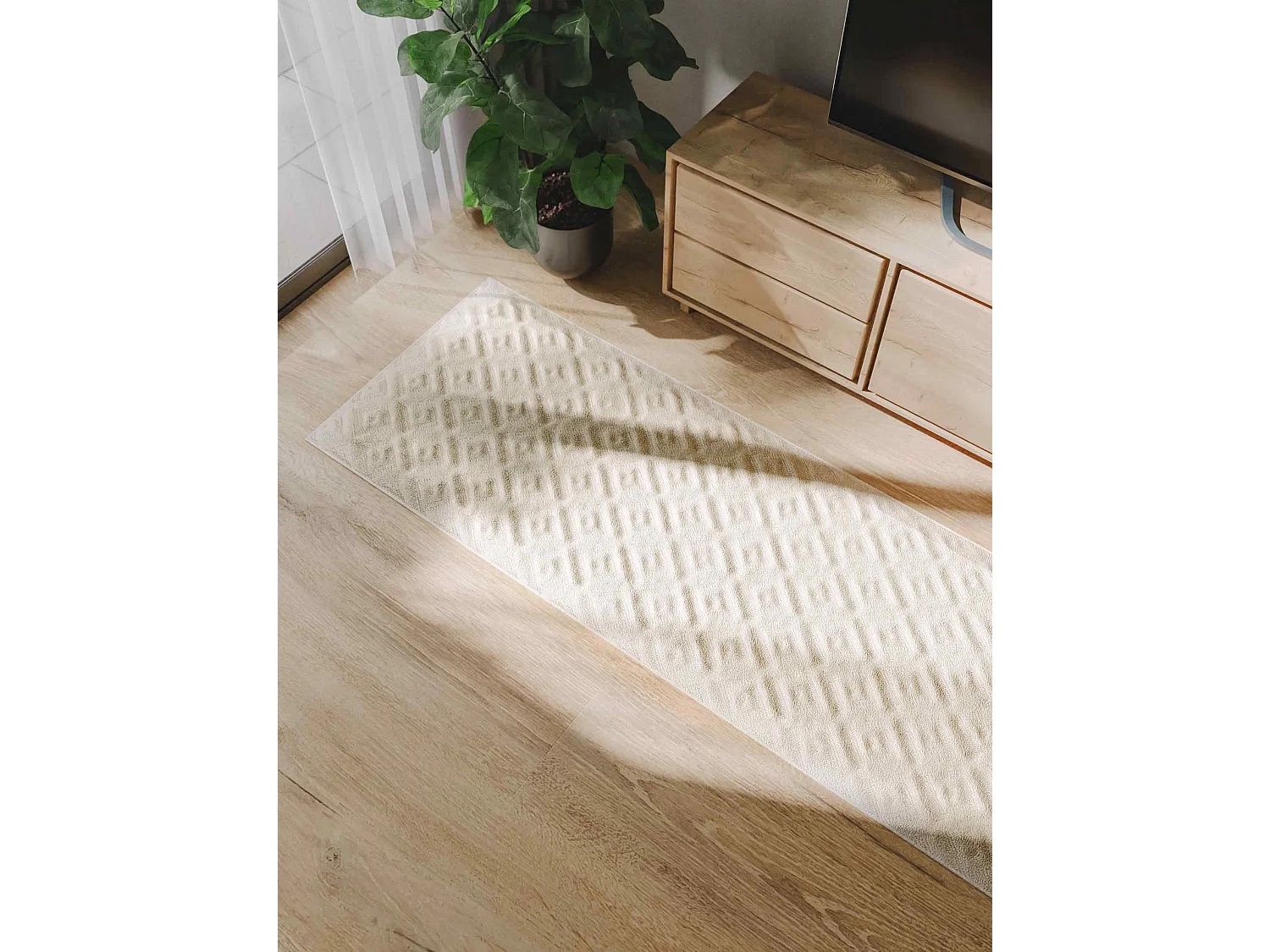 Tapis Leo Crème 70x200 cm