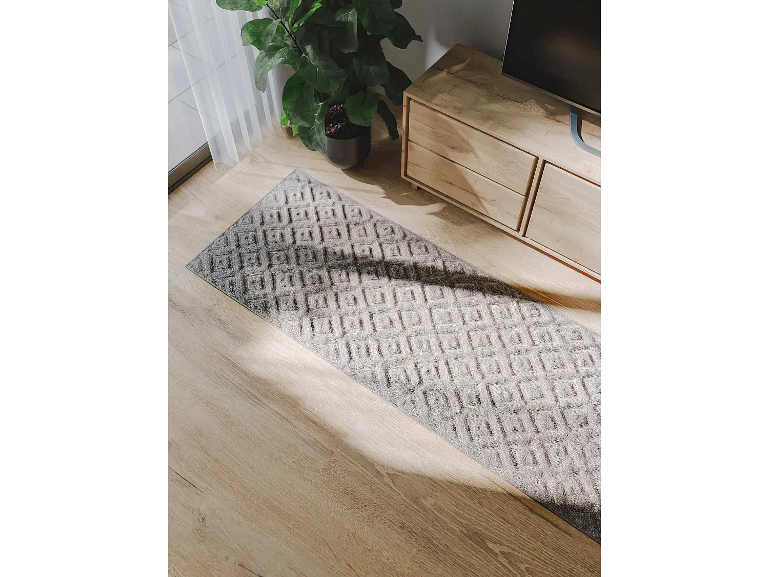 Tapis Leo Gris clair 80x250 cm