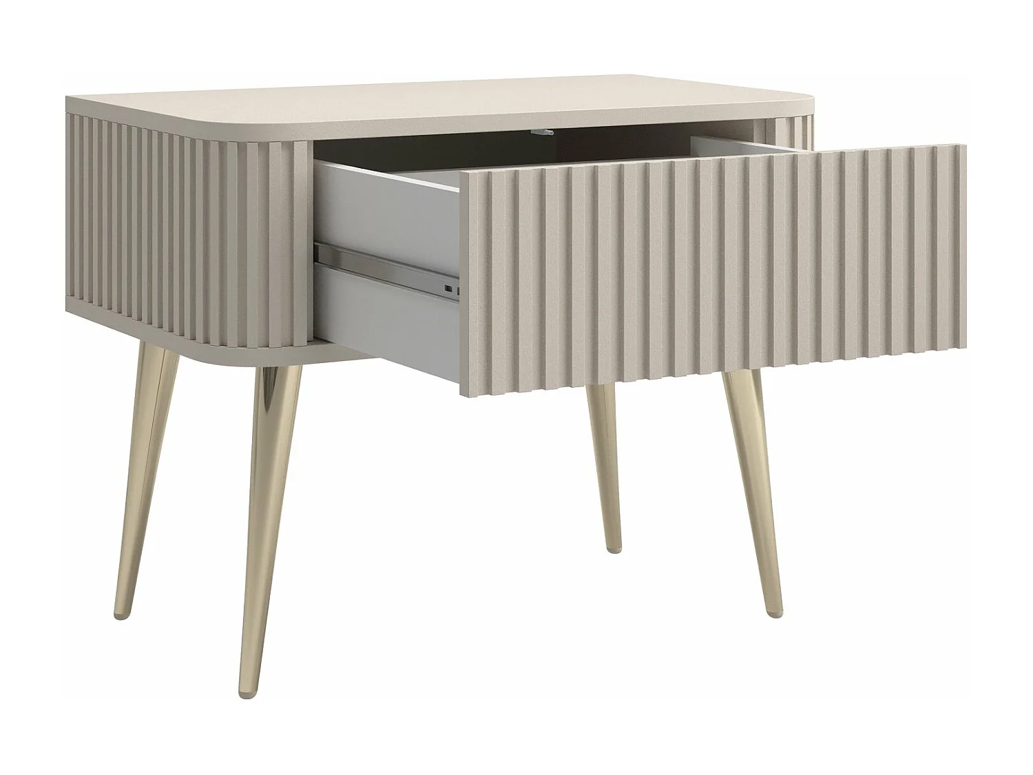 Nachttisch mit Schublade - Greige - 63 cm - OVARLO