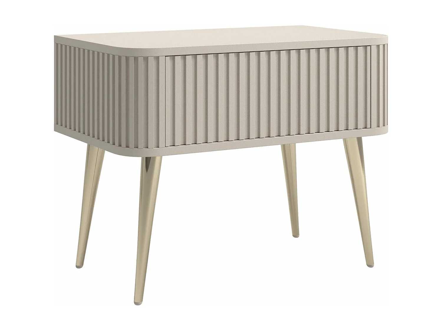 Nachttisch mit Schublade - Greige - 63 cm - OVARLO