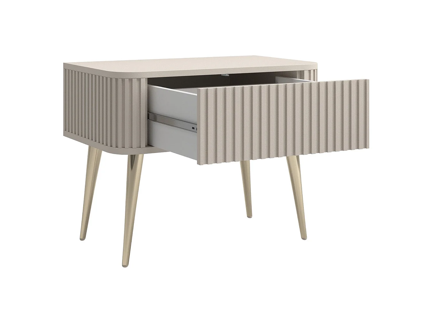 Table de chevet - avec tiroir - grège - OVARLO