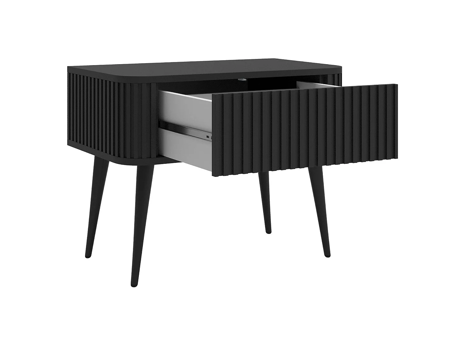 Table de chevet - avec tiroir - noir - OVARLO