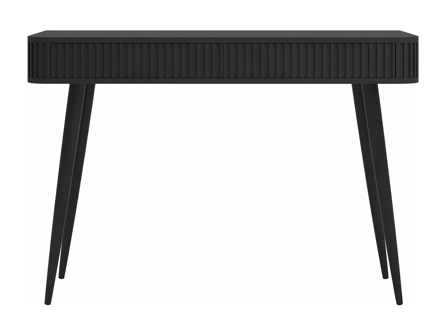 Coiffeuse avec 2 tiroirs et façades cannelées - 113 cm - noir - OVARLO