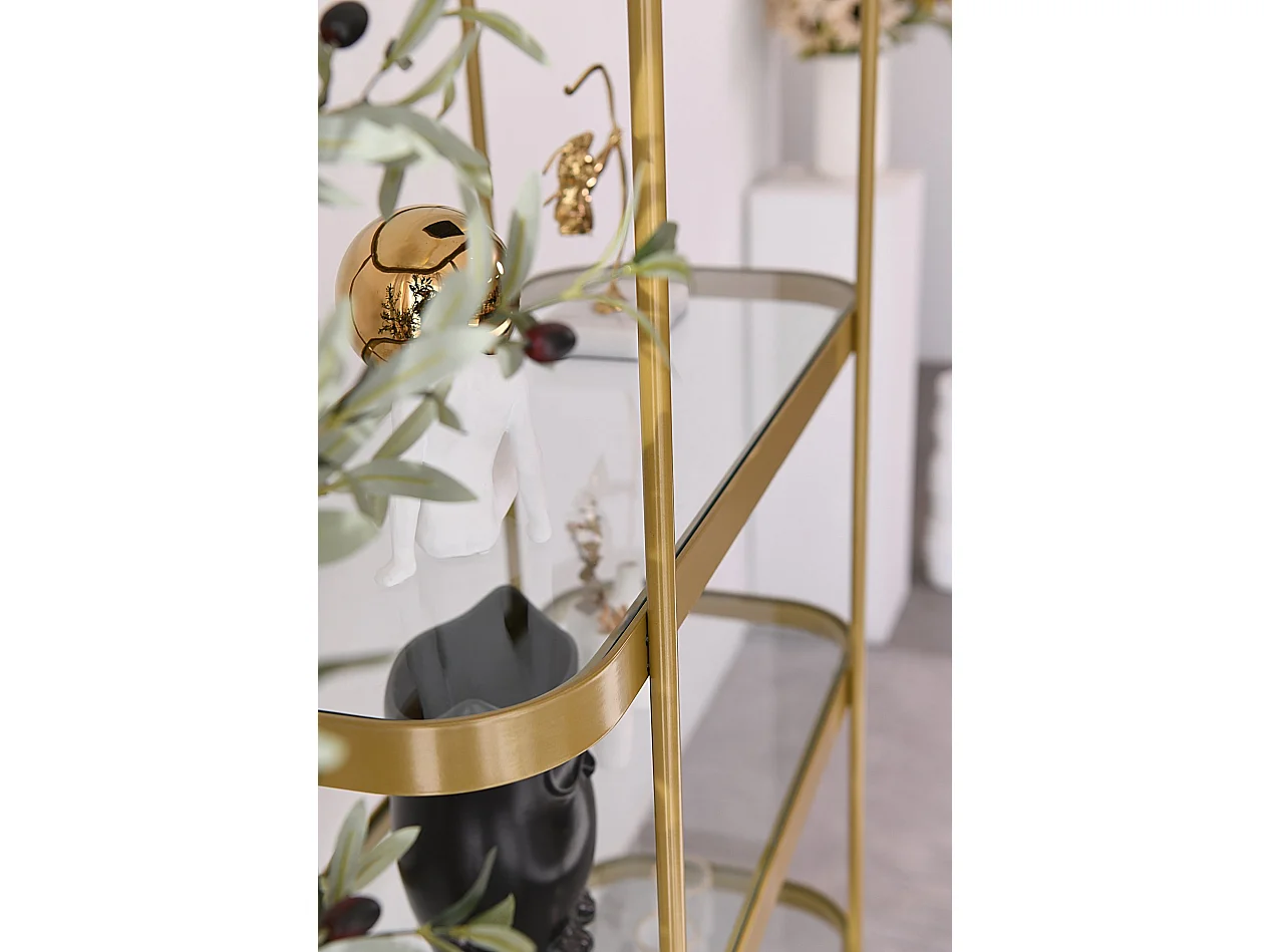 Étagère en verre - 5 niveaux - couleur doré - DISAVILL