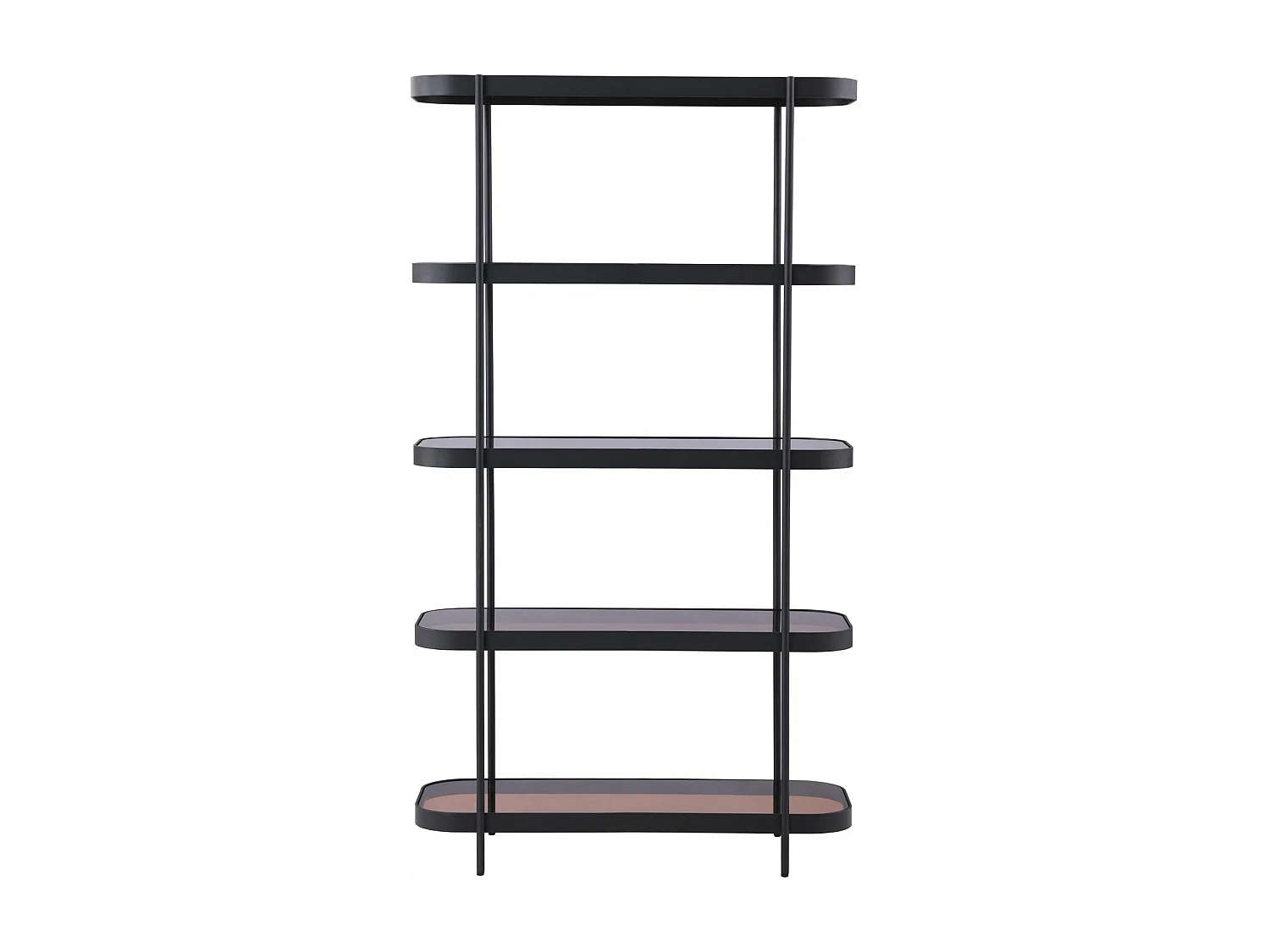 Gerookt bruin glazen plankje - 5 niveaus - goudkleur - DISAVILL