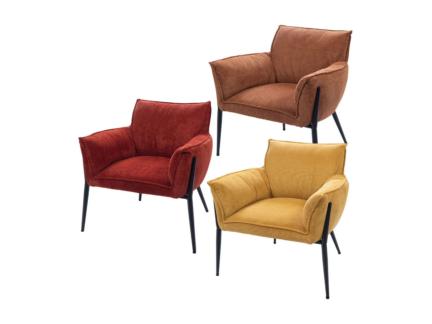 Fauteuil en tissu orange Rosie