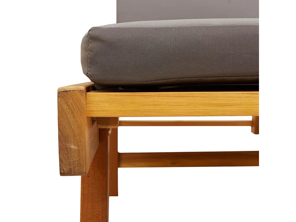 Ligbedden 2 st met kussens 200x68x83 cm massief acaciahout