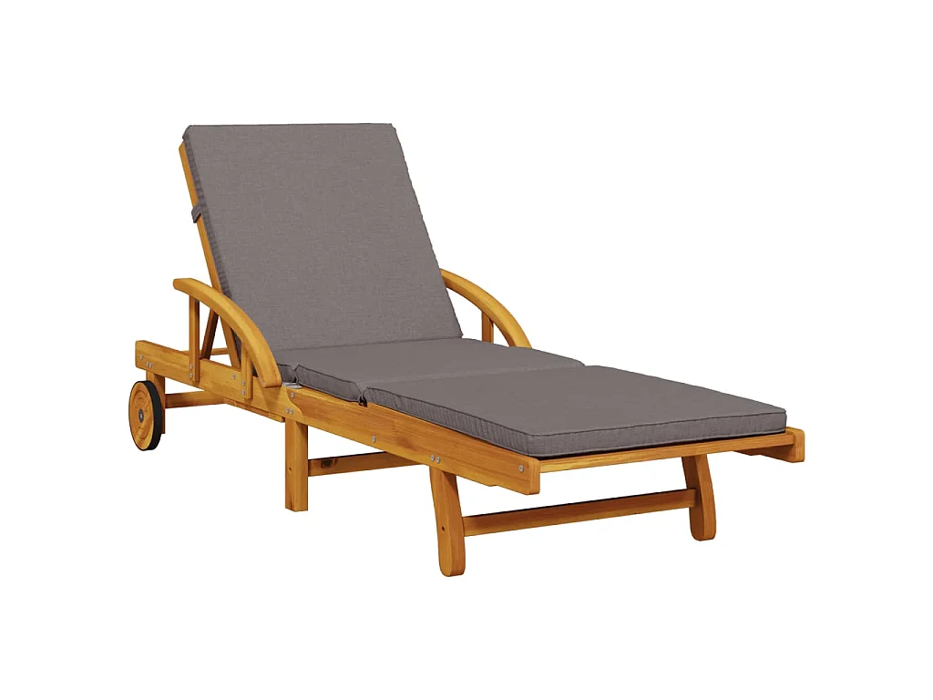 Chaises longues lot de 2 avec coussins 200x68x83 cm bois acacia
