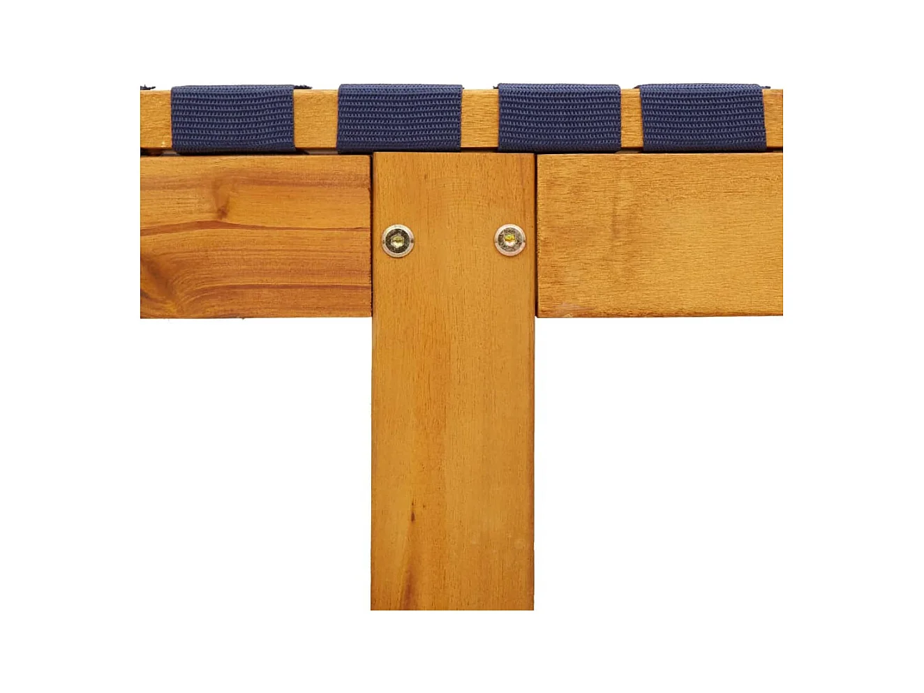 Ligbed massief acaciahout en stof donkerblauw