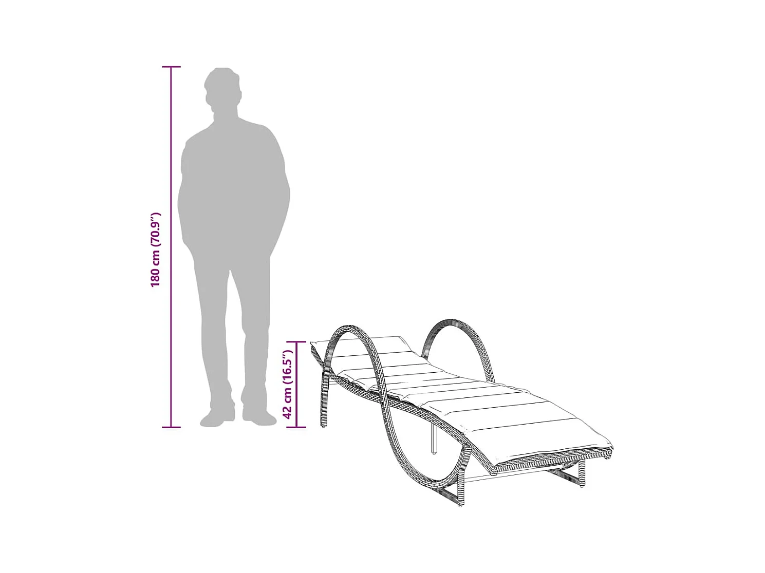 Tumbonas con mesita 2 unidades ratán sintético beige