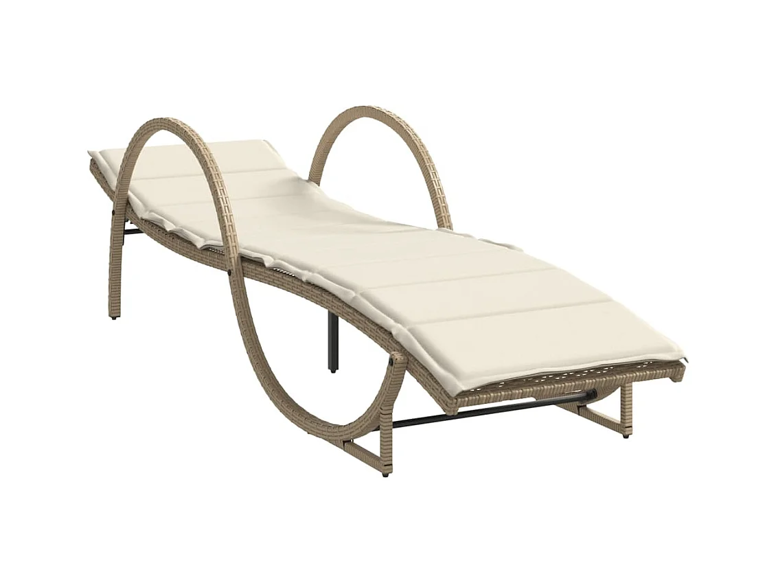 Tumbonas con mesita 2 unidades ratán sintético beige