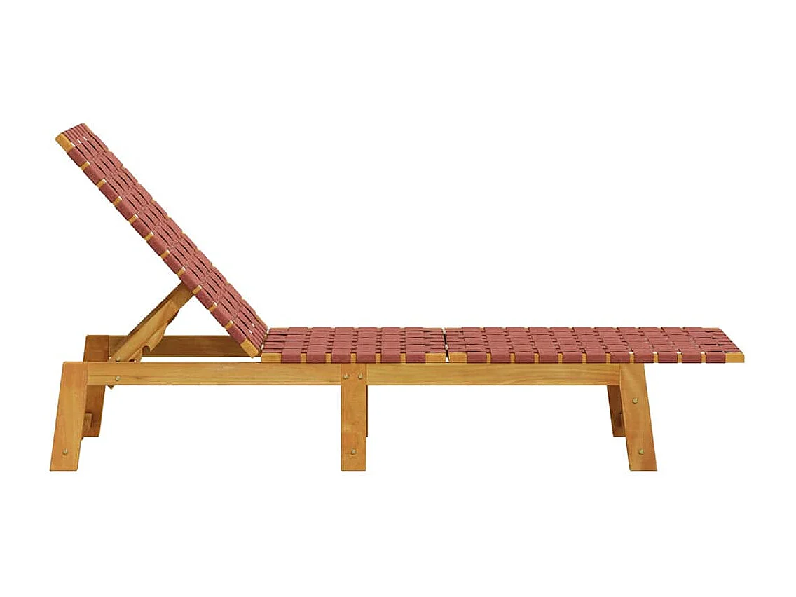 Ligbed massief acaciahout en stof rood