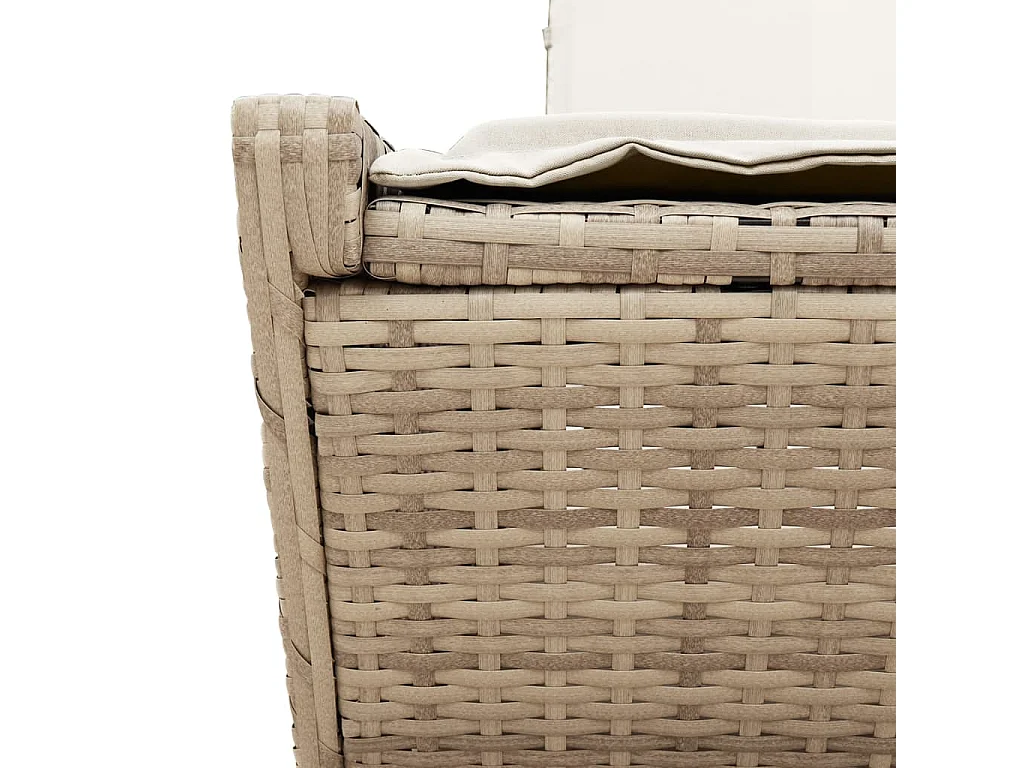 Tumbona doble con cojines ratán sintético beige