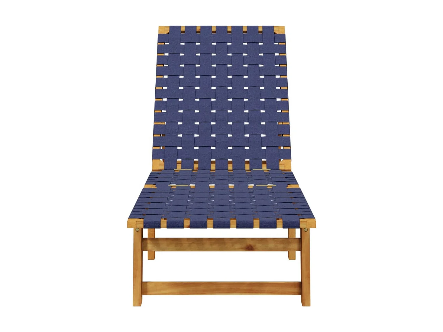 Tumbonas 2 unidades madera maciza de acacia y tela azul oscuro