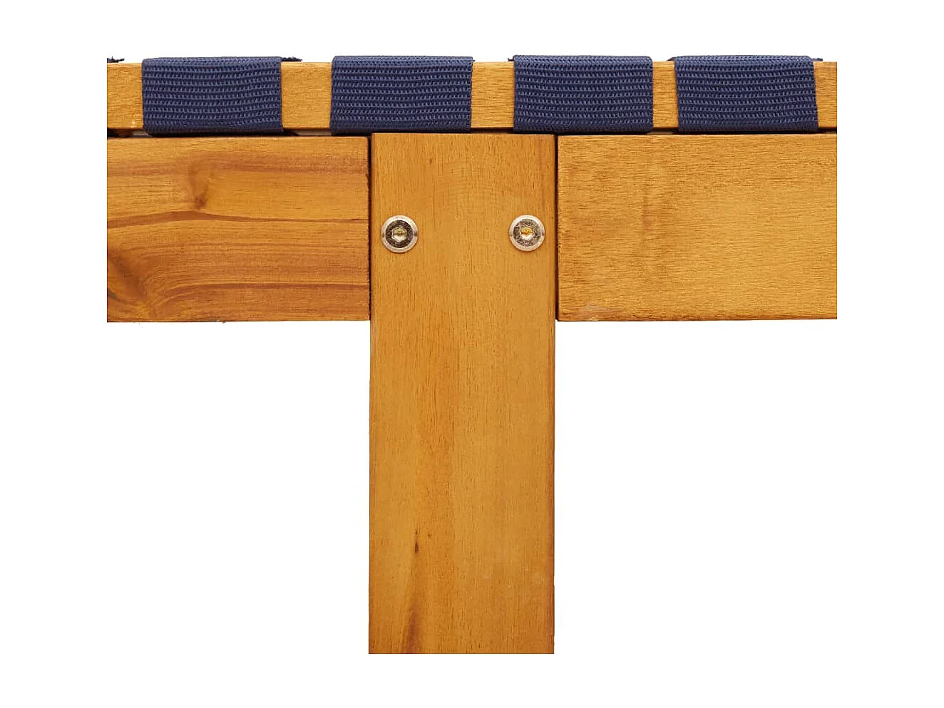 Tumbonas 2 unidades madera maciza de acacia y tela azul oscuro