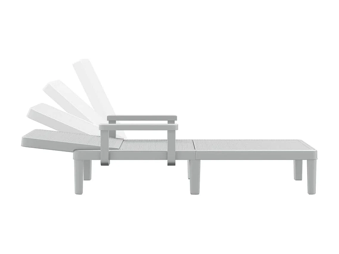 Ligbed in 4 standen verstelbaar 155,5x57x28 cm polypropeen