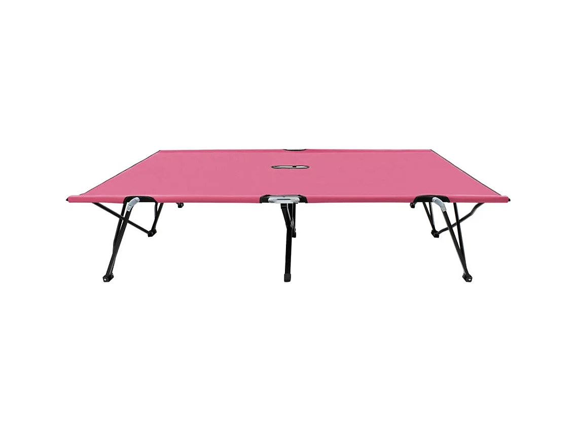 Doppelliege Klappbar Rosa Stahl