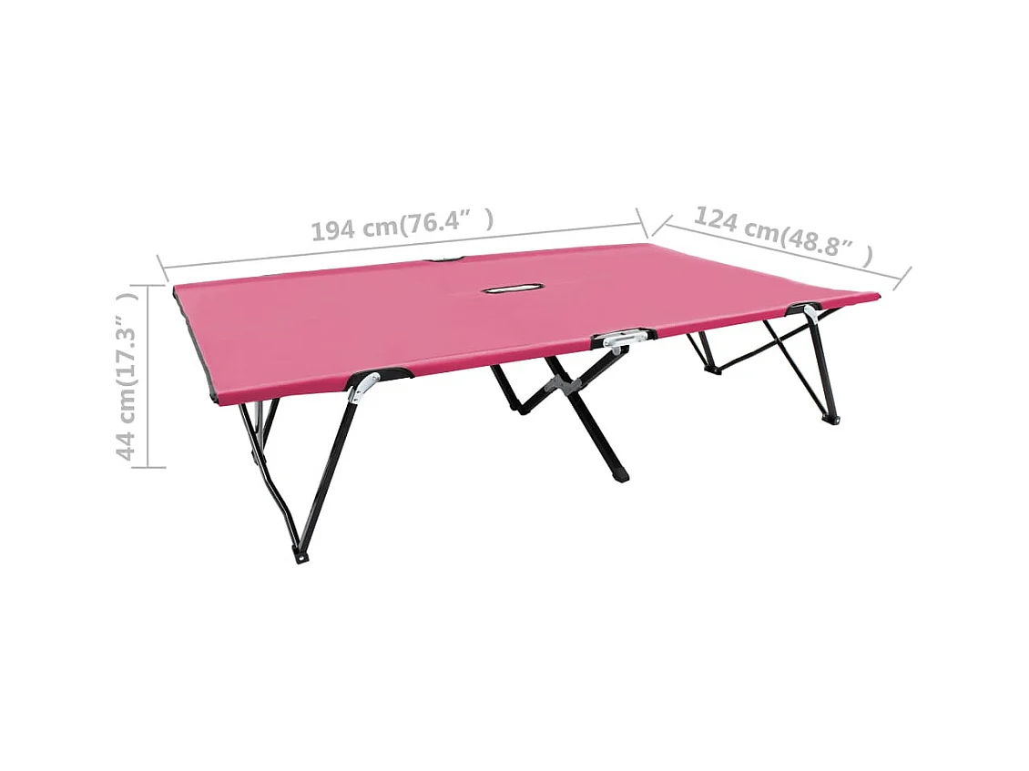 Doppelliege Klappbar Rosa Stahl