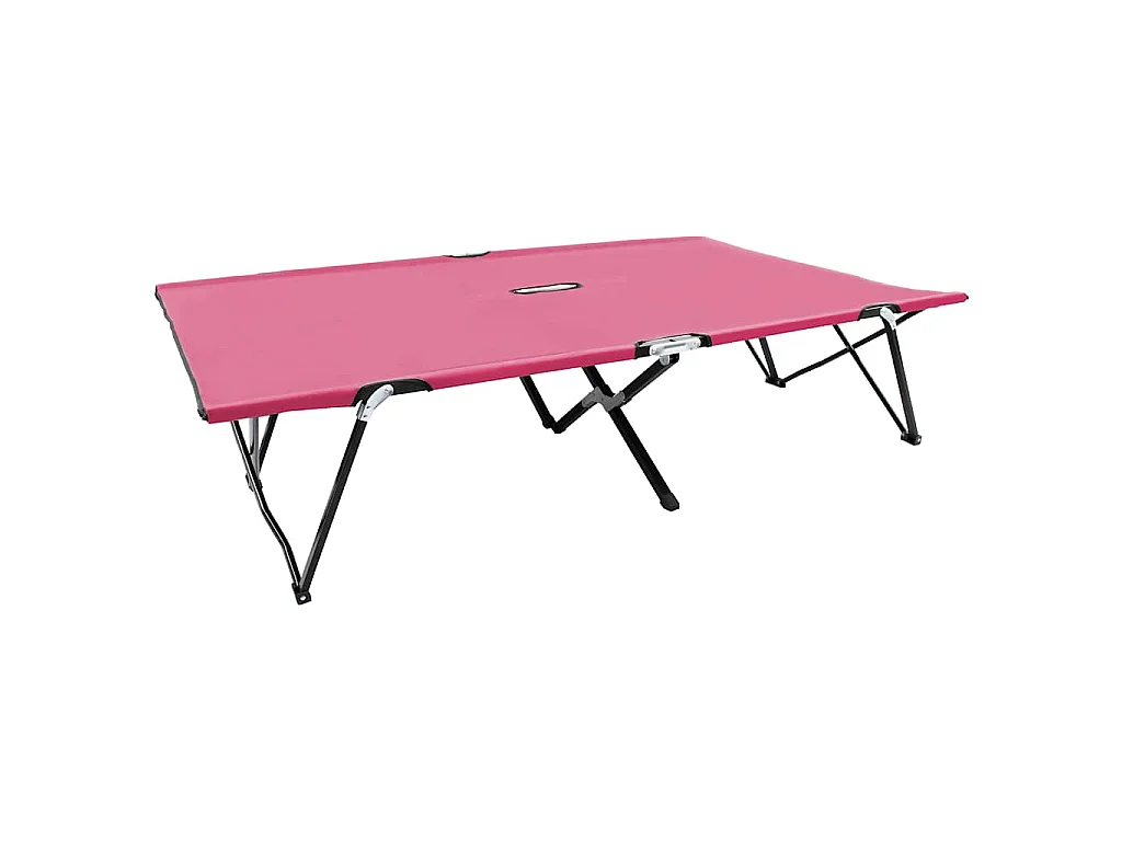 Lettino Prendisole Pieghevole Due Persone Rosa in Acciaio