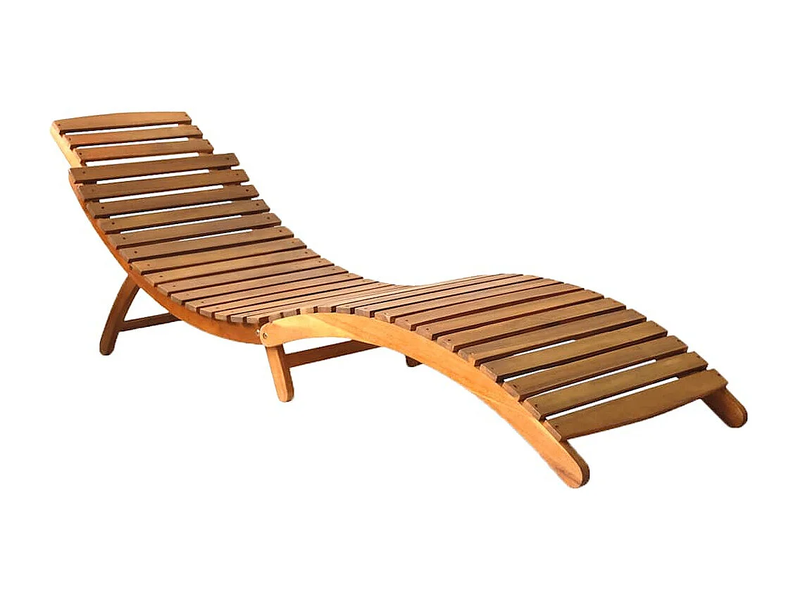 Sonnenliegen 2 Stk. mit Auflagen Massivholz Akazie