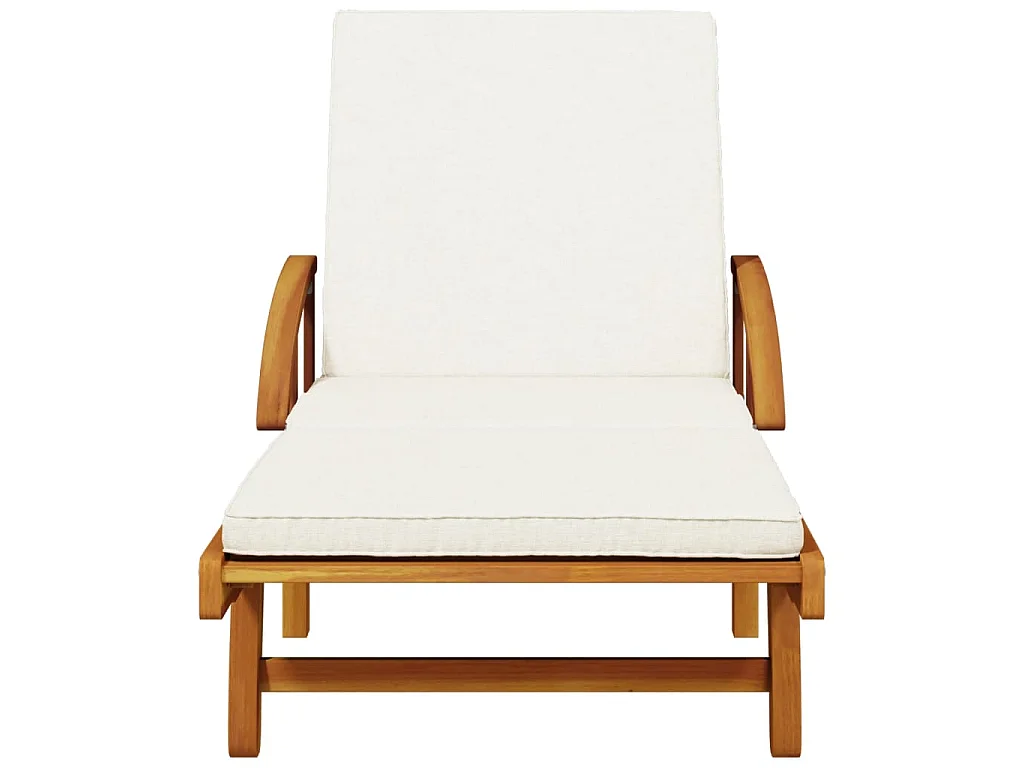 Chaises longues lot de 2 avec table bois massif d'acacia