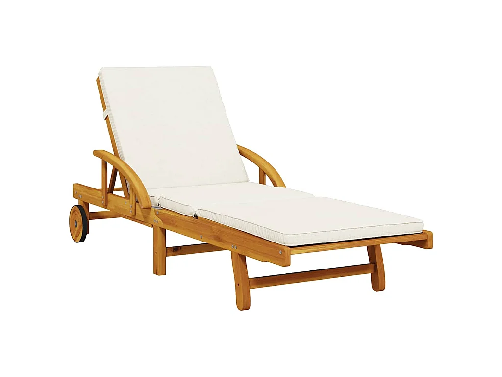 Chaises longues lot de 2 avec coussins 200x68x83 cm bois acacia