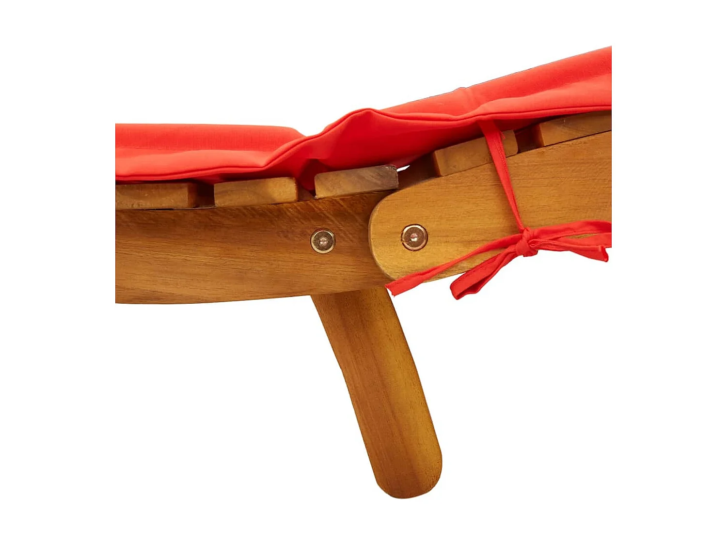 Chaises longues avec coussins lot de 2 rouge bois massif acacia