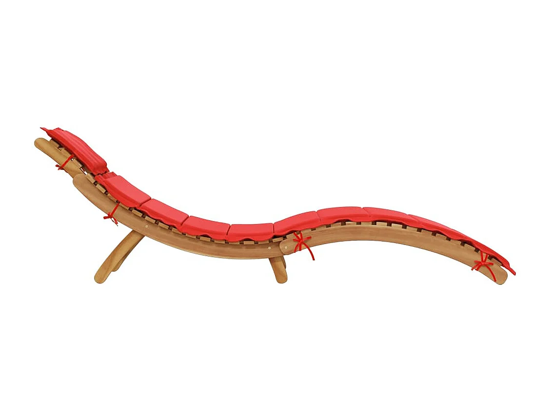 Chaises longues avec coussins lot de 2 rouge bois massif acacia
