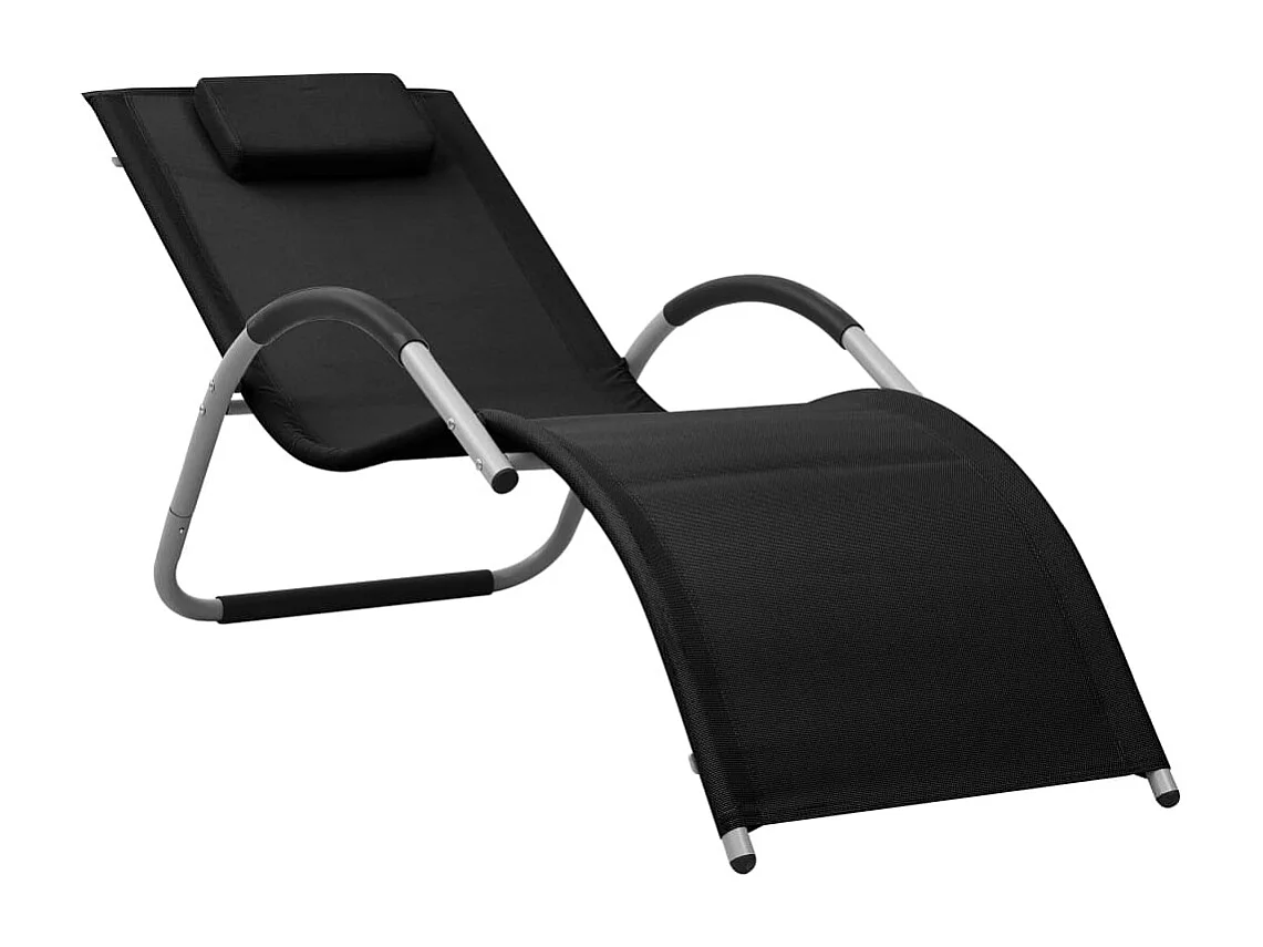 Espreguiçadeiras 2 pcs textilene preto e cinzento