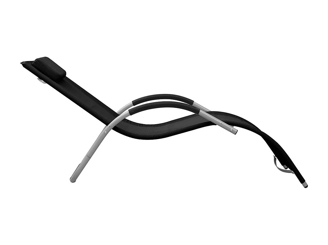 Espreguiçadeiras 2 pcs textilene preto e cinzento