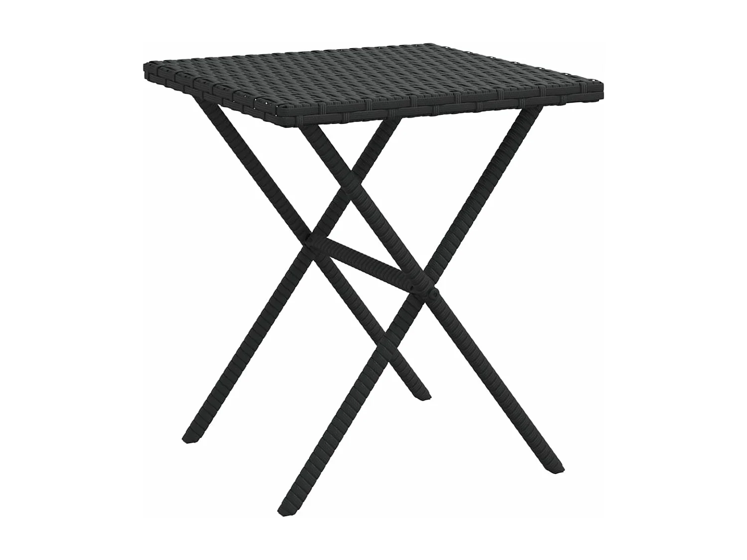 Espreguiçadeiras com mesa 2 pcs vime PE preto