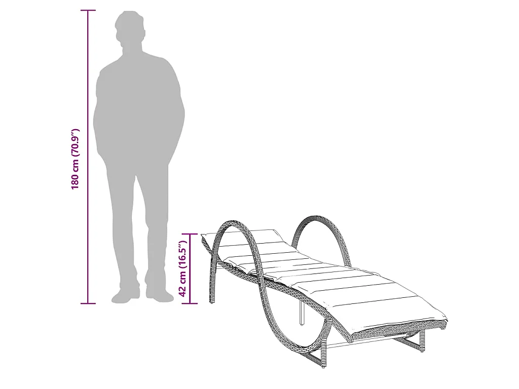 Chaises longues lot de 2 avec table noir résine tressée