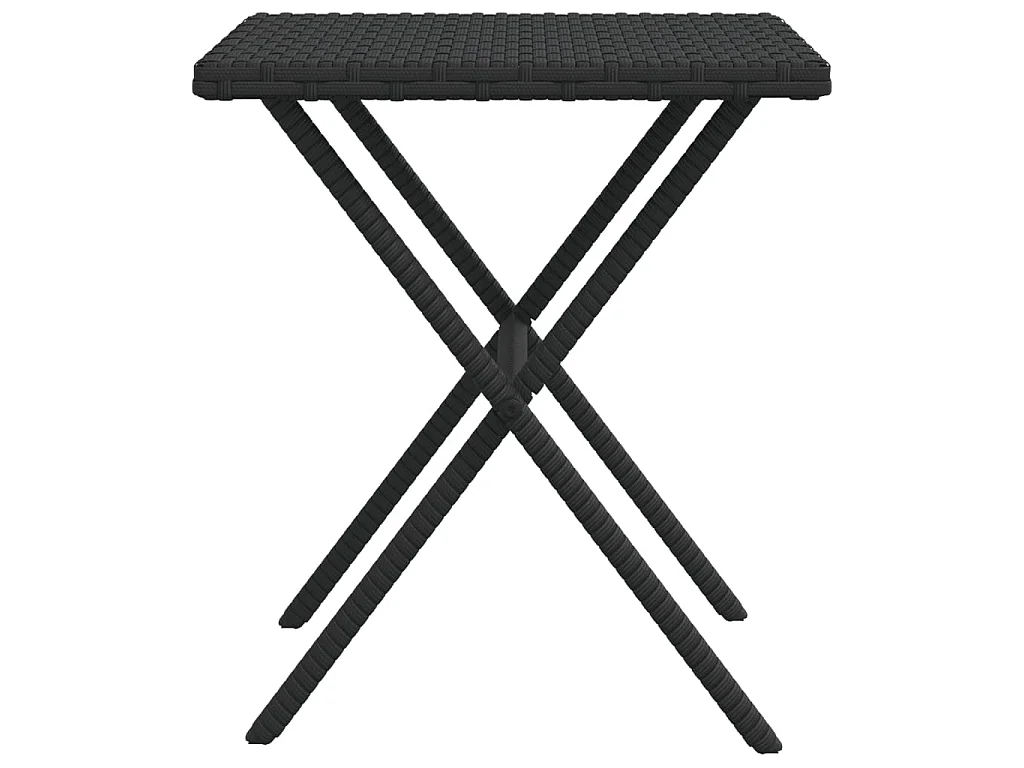 Chaises longues lot de 2 avec table noir résine tressée