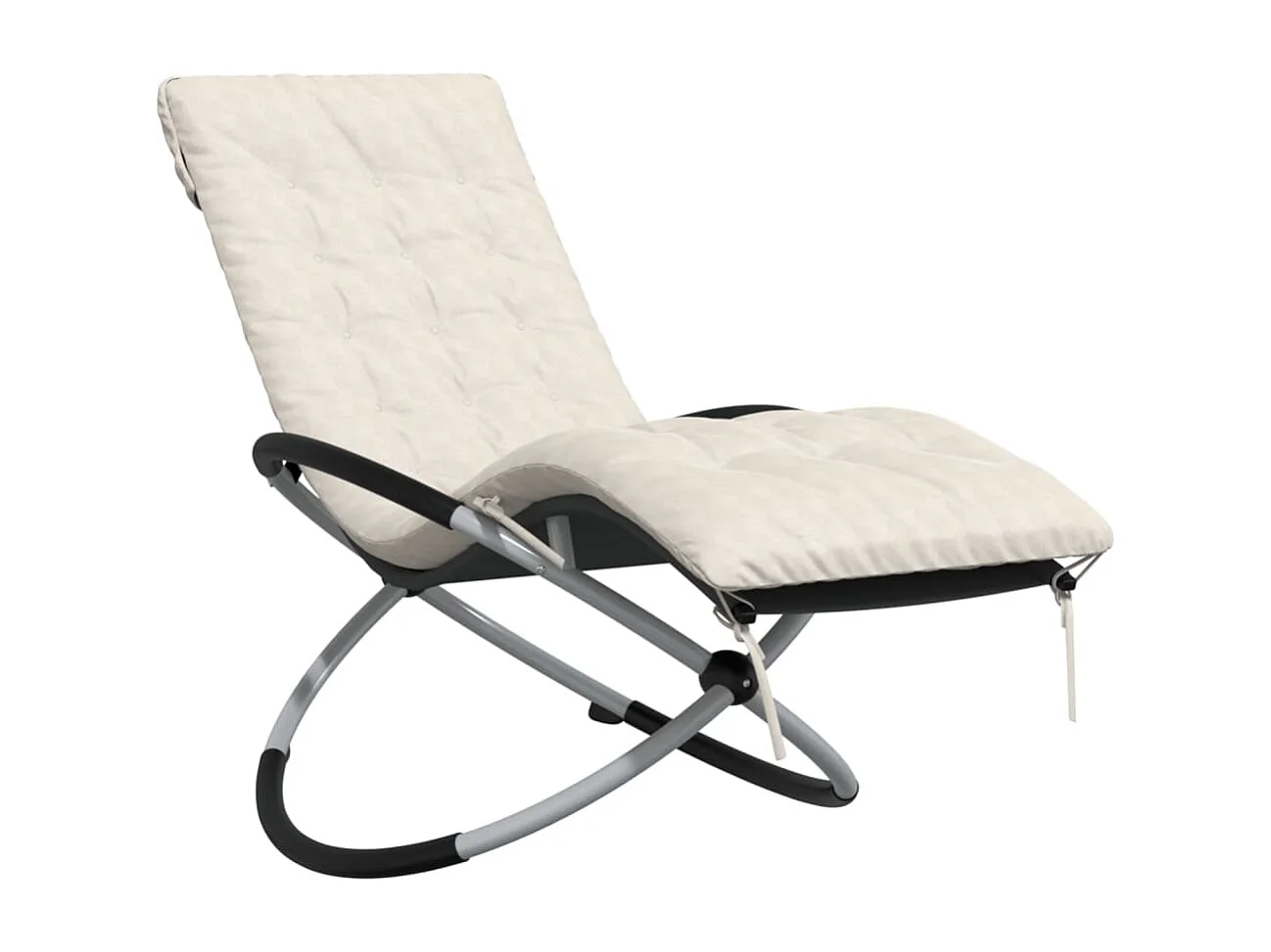 Chaise longue géométrique avec coussin noir et gris acier