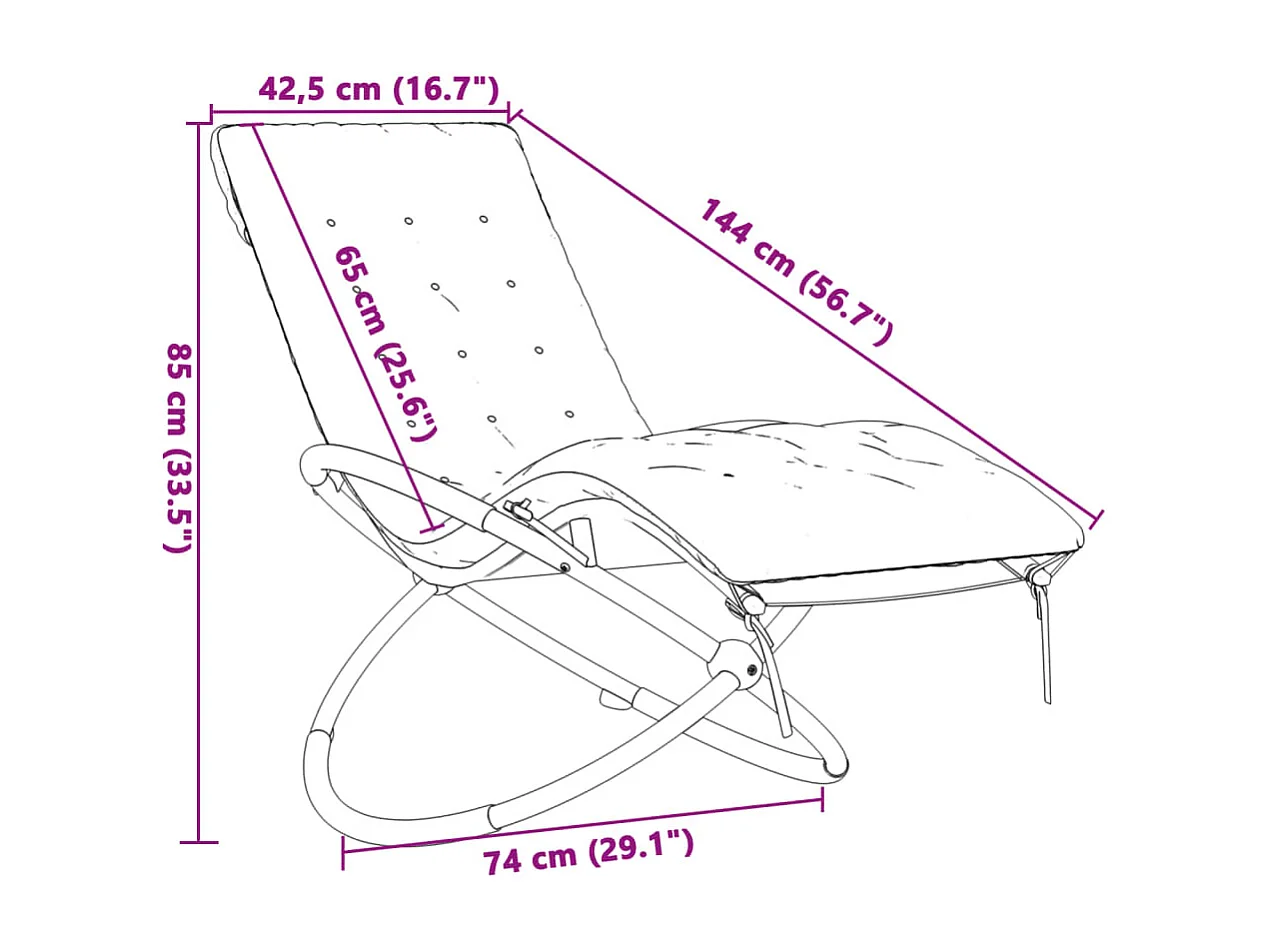 Chaise longue géométrique avec coussin noir et gris acier