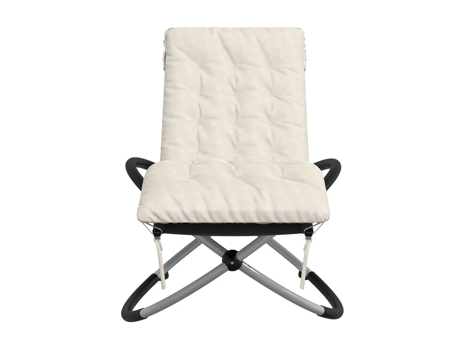 Chaise longue géométrique avec coussin noir et gris acier