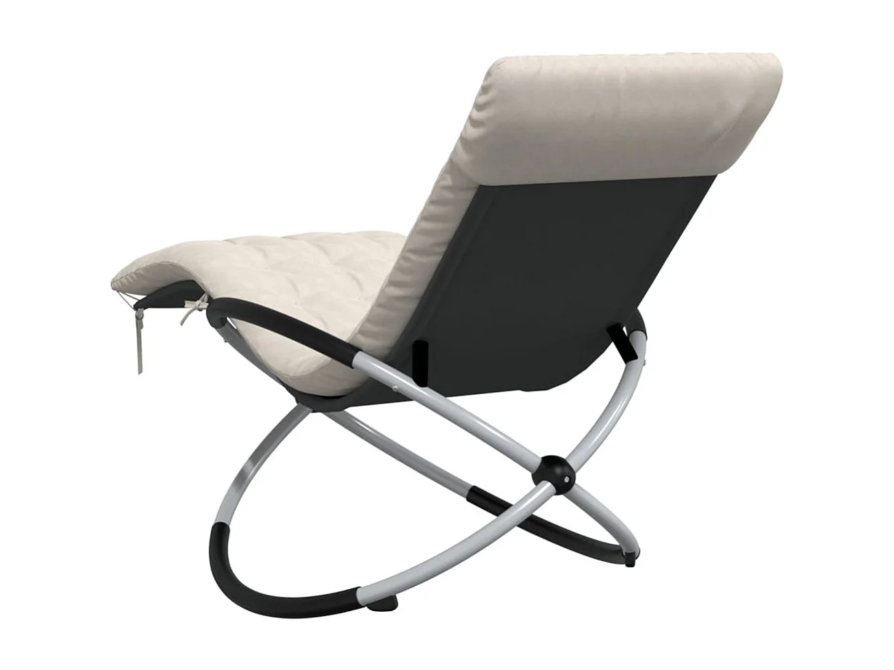 Chaise longue géométrique avec coussin noir et gris acier