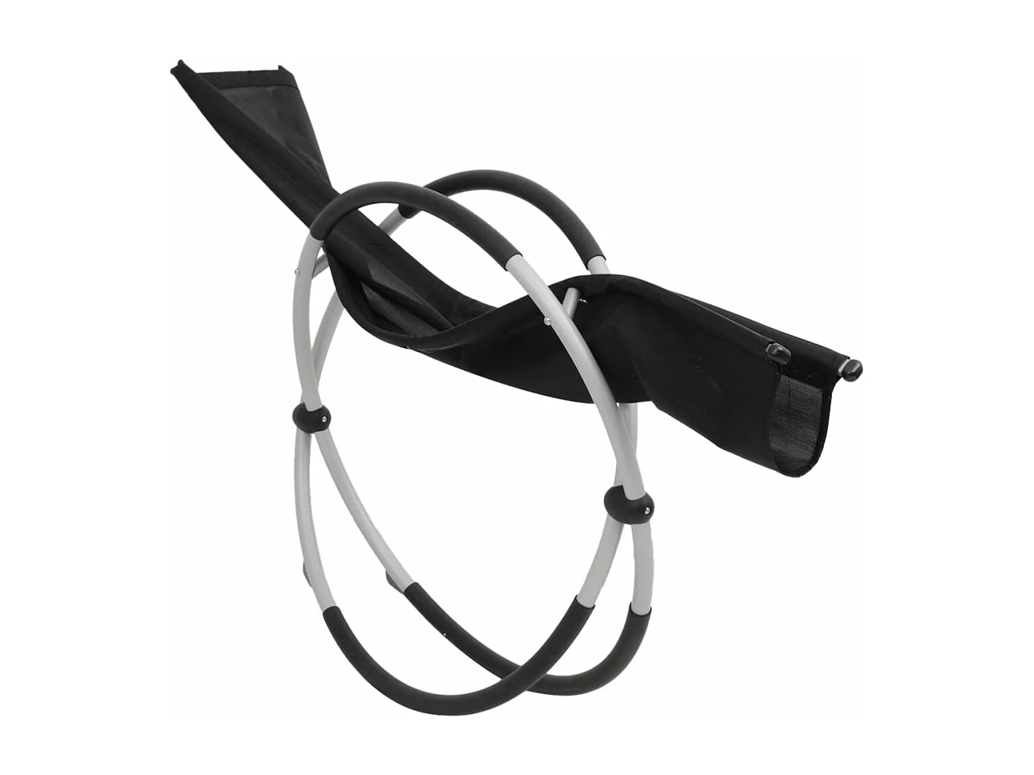 Chaise longue géométrique avec coussin noir et gris acier