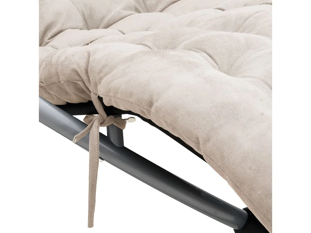 Chaise longue géométrique avec coussin noir et gris acier