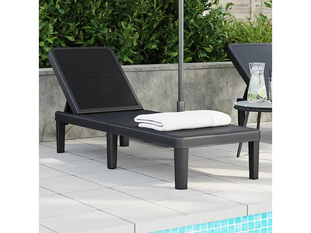 Chaise longue réglable en hauteur à 4 positions polypropylène